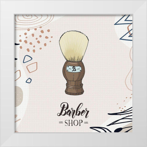 Barber Shop 52 White Modern Wood Framed Art Print by Bolokofsky, Ronald
