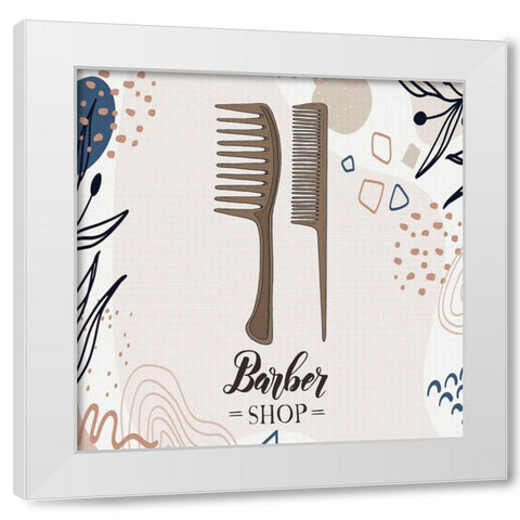 Barber Shop 53 White Modern Wood Framed Art Print by Bolokofsky, Ronald