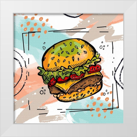 Burger Time I White Modern Wood Framed Art Print by Bolokofsky, Ronald