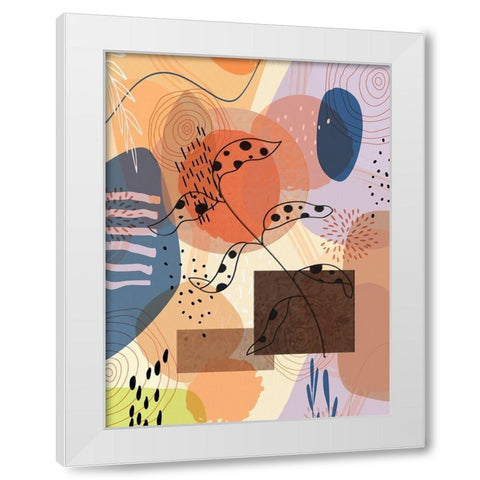 Floral Abstract 301 White Modern Wood Framed Art Print by Bolokofsky, Ronald