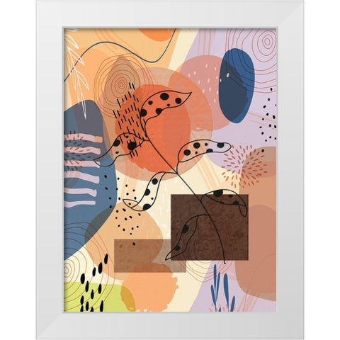 Floral Abstract 301 White Modern Wood Framed Art Print by Bolokofsky, Ronald