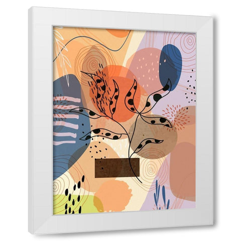 Floral Abstract 302 White Modern Wood Framed Art Print by Bolokofsky, Ronald