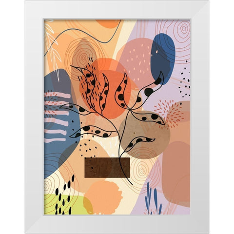 Floral Abstract 302 White Modern Wood Framed Art Print by Bolokofsky, Ronald