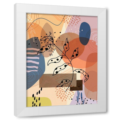 Floral Abstract 303 White Modern Wood Framed Art Print by Bolokofsky, Ronald