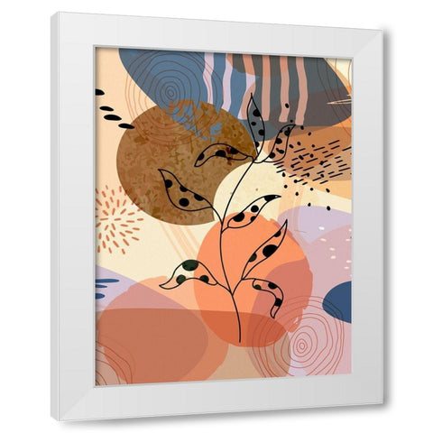 Floral Abstract 304 White Modern Wood Framed Art Print by Bolokofsky, Ronald