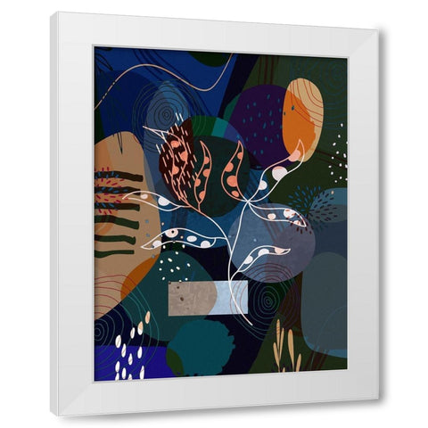 Floral Abstract 402 White Modern Wood Framed Art Print by Bolokofsky, Ronald