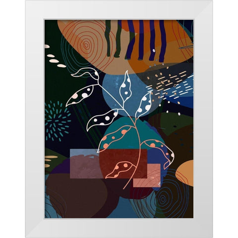 Floral Abstract 403 White Modern Wood Framed Art Print by Bolokofsky, Ronald
