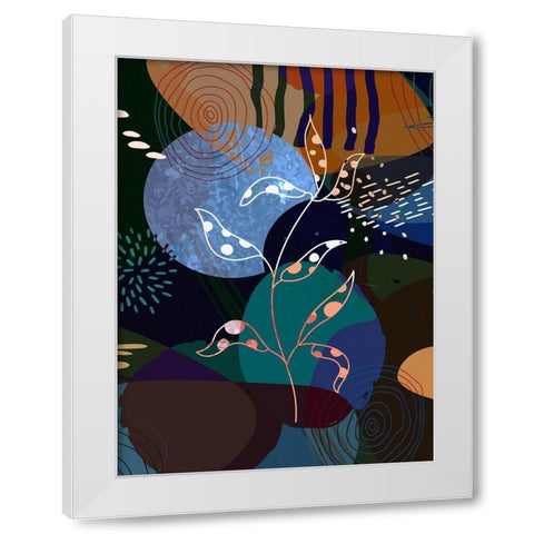 Floral Abstract 404 White Modern Wood Framed Art Print by Bolokofsky, Ronald