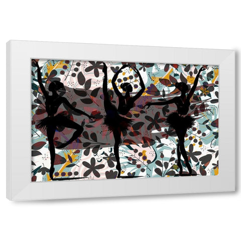 Garden Ballet 418 White Modern Wood Framed Art Print by Bolokofsky, Ronald
