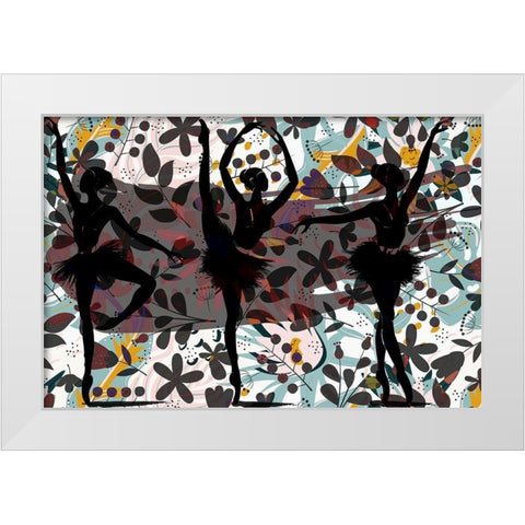 Garden Ballet 418 White Modern Wood Framed Art Print by Bolokofsky, Ronald