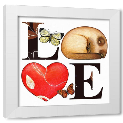 Love 323 White Modern Wood Framed Art Print by Bolokofsky, Ronald