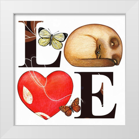 Love 323 White Modern Wood Framed Art Print by Bolokofsky, Ronald