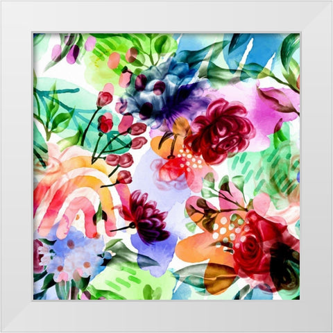 Magical Garden 681 White Modern Wood Framed Art Print by Bolokofsky, Ronald