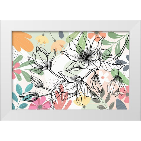 Magnolia Branch 136 White Modern Wood Framed Art Print by Bolokofsky, Ronald