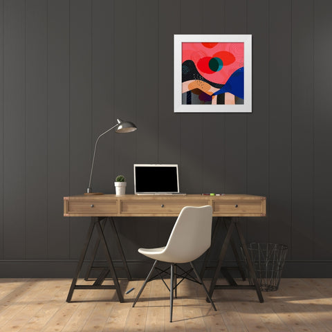 Mid Century Abstract 580 White Modern Wood Framed Art Print by Bolokofsky, Ronald