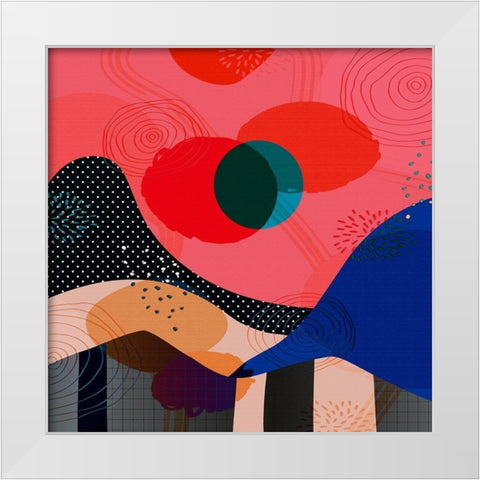 Mid Century Abstract 580 White Modern Wood Framed Art Print by Bolokofsky, Ronald