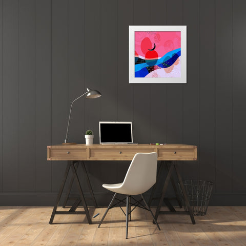Mid Century Abstract 582 White Modern Wood Framed Art Print by Bolokofsky, Ronald