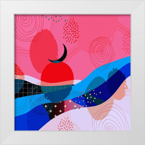 Mid Century Abstract 582 White Modern Wood Framed Art Print by Bolokofsky, Ronald
