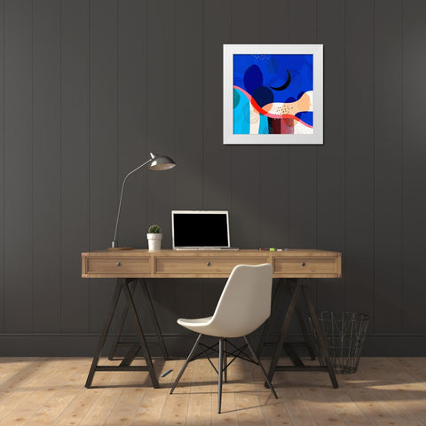Mid Century Abstract 583 White Modern Wood Framed Art Print by Bolokofsky, Ronald