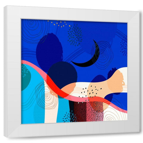 Mid Century Abstract 583 White Modern Wood Framed Art Print by Bolokofsky, Ronald
