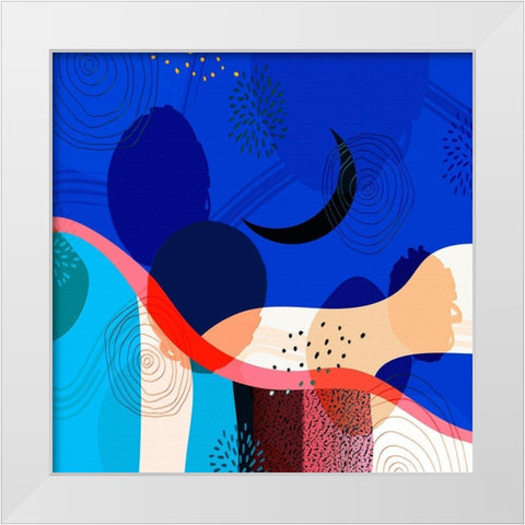 Mid Century Abstract 583 White Modern Wood Framed Art Print by Bolokofsky, Ronald