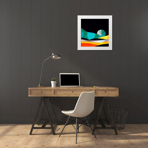 Mid Century Abstract 584 White Modern Wood Framed Art Print by Bolokofsky, Ronald