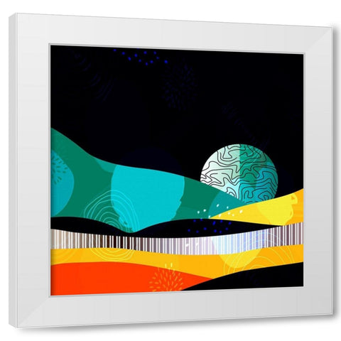 Mid Century Abstract 584 White Modern Wood Framed Art Print by Bolokofsky, Ronald