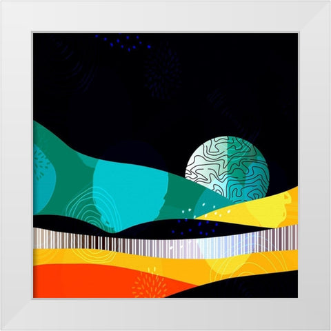 Mid Century Abstract 584 White Modern Wood Framed Art Print by Bolokofsky, Ronald