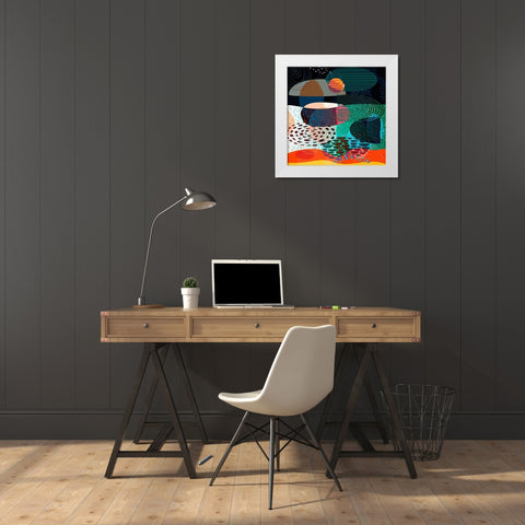 Mid Century Abstract 585 White Modern Wood Framed Art Print by Bolokofsky, Ronald