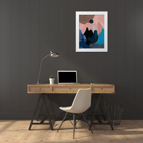 Mid Century Landscape 480 White Modern Wood Framed Art Print by Bolokofsky, Ronald