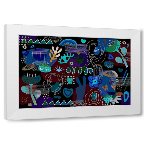 Mid Century Shapes 62 White Modern Wood Framed Art Print by Bolokofsky, Ronald