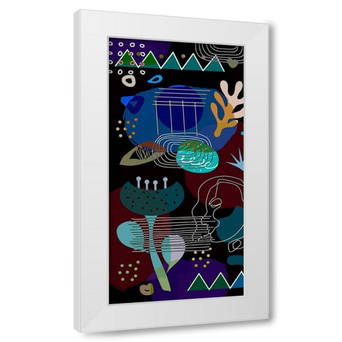 Mid Century Shapes 62A White Modern Wood Framed Art Print by Bolokofsky, Ronald