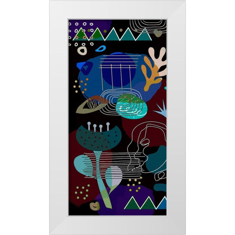 Mid Century Shapes 62A White Modern Wood Framed Art Print by Bolokofsky, Ronald