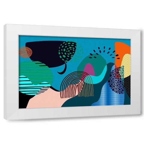 Mid Century Shapes 532 White Modern Wood Framed Art Print by Bolokofsky, Ronald