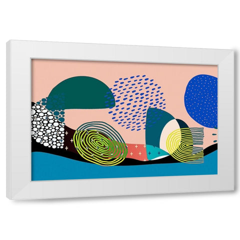 Mid Century Shapes 534 White Modern Wood Framed Art Print by Bolokofsky, Ronald