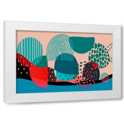 Mid Century Shapes 536 White Modern Wood Framed Art Print by Bolokofsky, Ronald