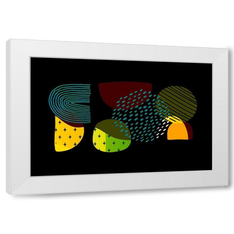Mid Century Shapes 631 White Modern Wood Framed Art Print by Bolokofsky, Ronald