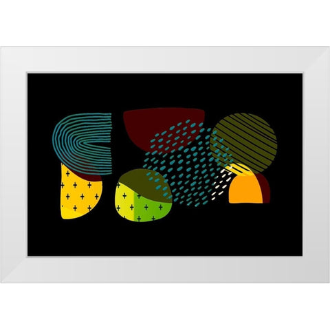 Mid Century Shapes 631 White Modern Wood Framed Art Print by Bolokofsky, Ronald