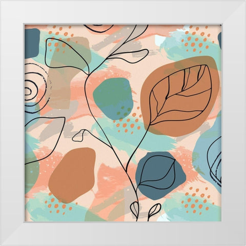 Organic Shapes 244 White Modern Wood Framed Art Print by Bolokofsky, Ronald
