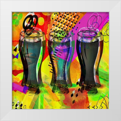 Partyfest White Modern Wood Framed Art Print by Bolokofsky, Ronald