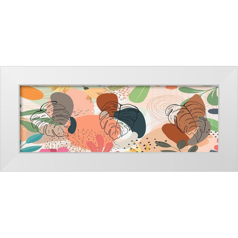Tropical Leaves 19 White Modern Wood Framed Art Print by Bolokofsky, Ronald