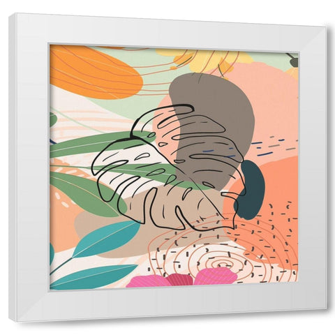 Tropical Leaves 19A White Modern Wood Framed Art Print by Bolokofsky, Ronald