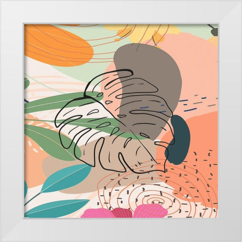 Tropical Leaves 19A White Modern Wood Framed Art Print by Bolokofsky, Ronald