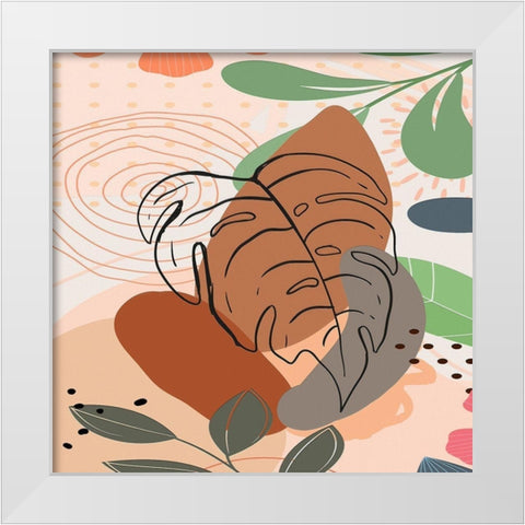 Tropical Leaves 19C White Modern Wood Framed Art Print by Bolokofsky, Ronald