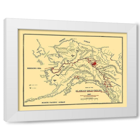 Alaska Gold Fields - Lee 1897 White Modern Wood Framed Art Print by Lee