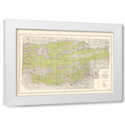 Ouachita National Forest Arkansas - USGS 1945 White Modern Wood Framed Art Print by USGS