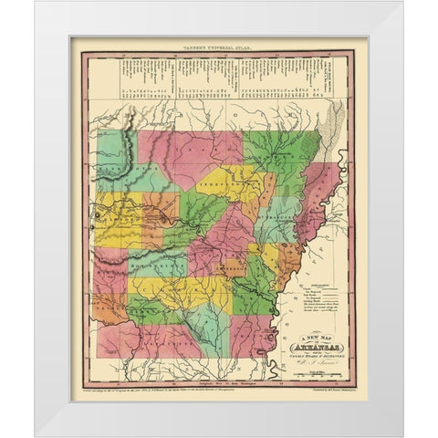 Arkansas - Tanner 1836 White Modern Wood Framed Art Print by Tanner