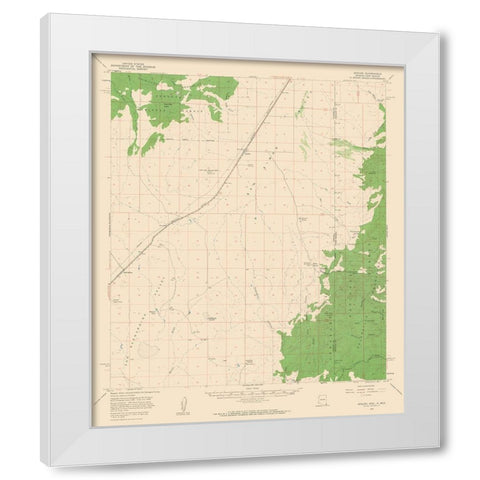 Apache Arizona Quad - USGS 1958 White Modern Wood Framed Art Print by USGS