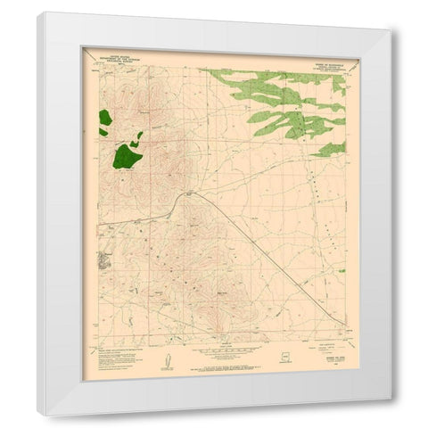 North East Bisbee Arizona Quad - USGS 1958 White Modern Wood Framed Art Print by USGS