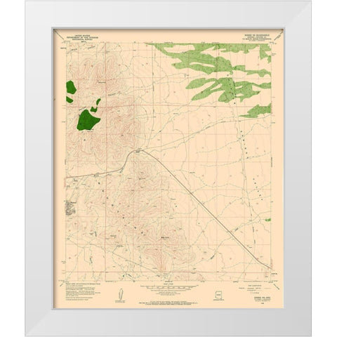 North East Bisbee Arizona Quad - USGS 1958 White Modern Wood Framed Art Print by USGS
